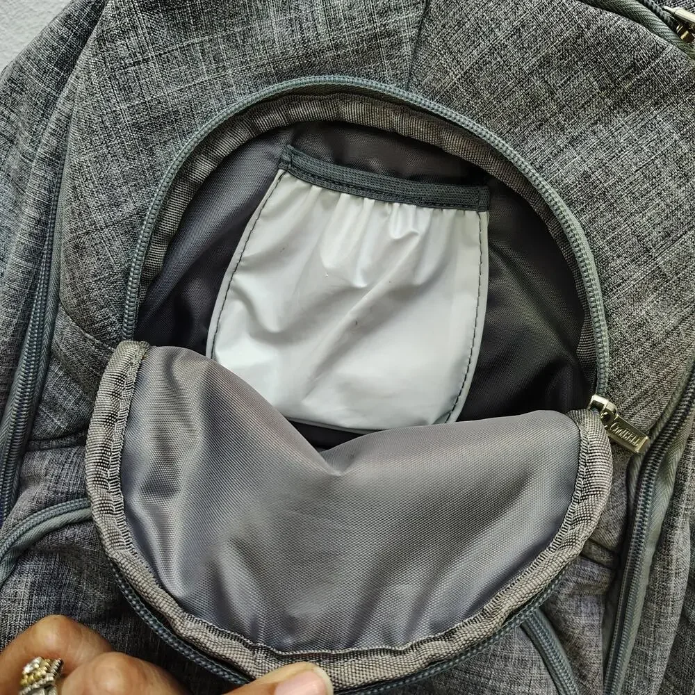 CoolBELL Diaper Bag Backpack Gray Insulated Bottle Pockets Travel Baby Carry On
